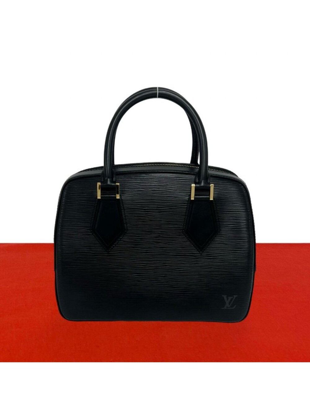 Louis Vuitton Vintage Blanc Epi Leather Mini Boston Bag Noir